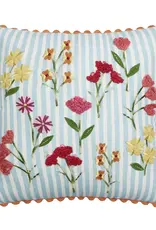 Pillow Blue Stripe Floral