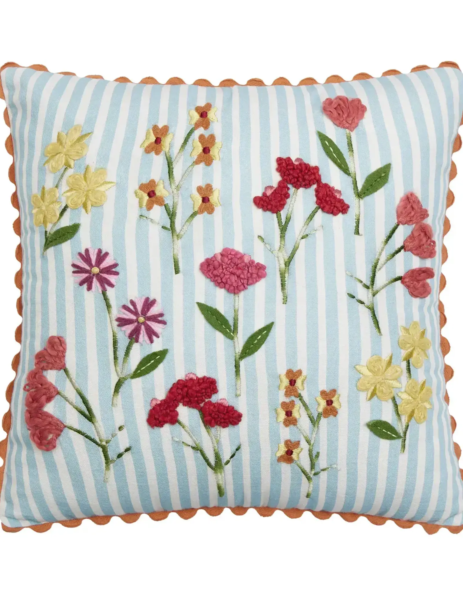 Pillow Blue Stripe Floral