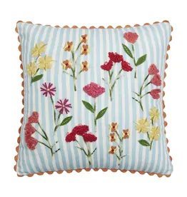 Pillow Blue Stripe Floral