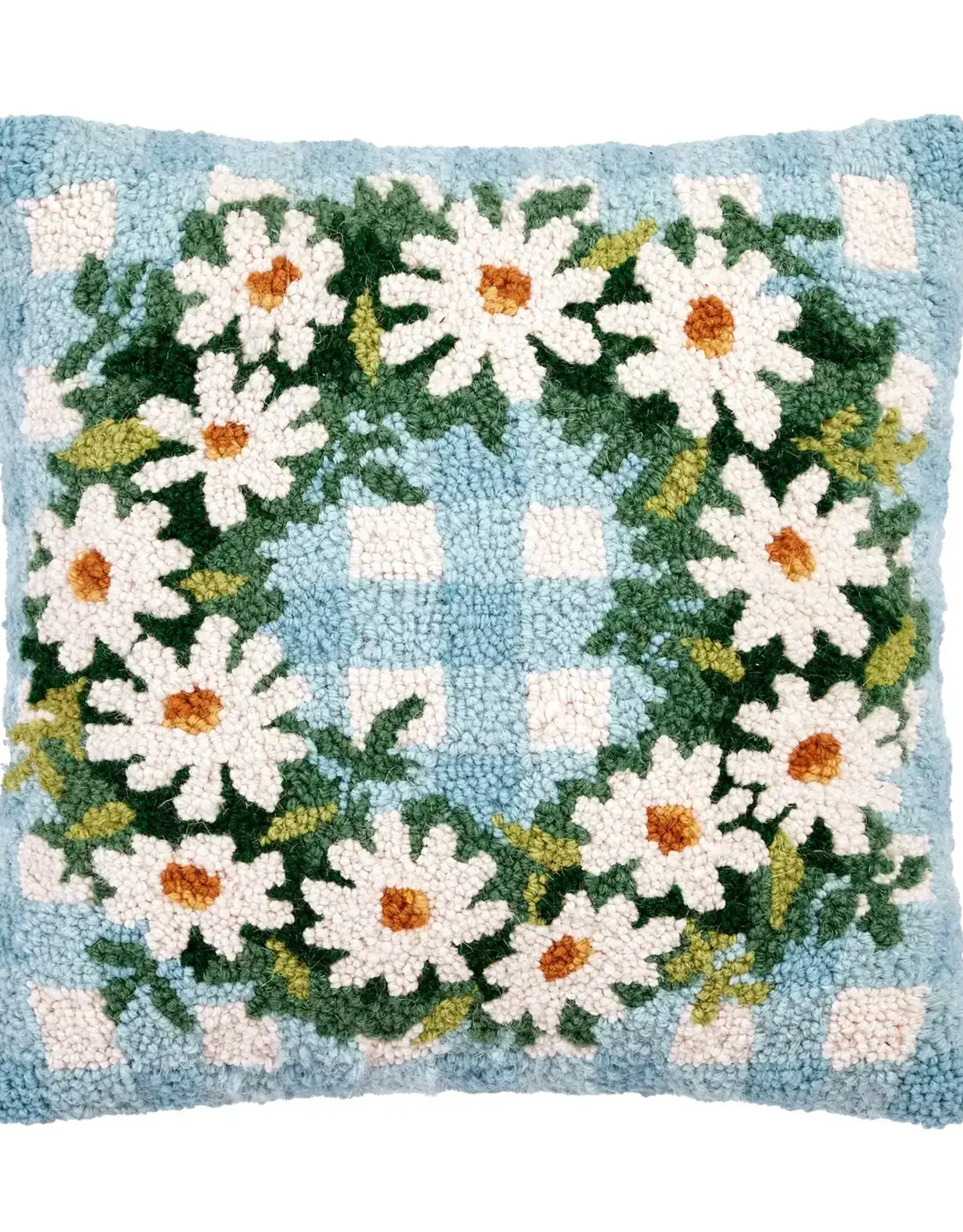 Daisy Wreath Pillow 16x16"