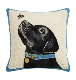 Pillow Black Lab Bee 16"