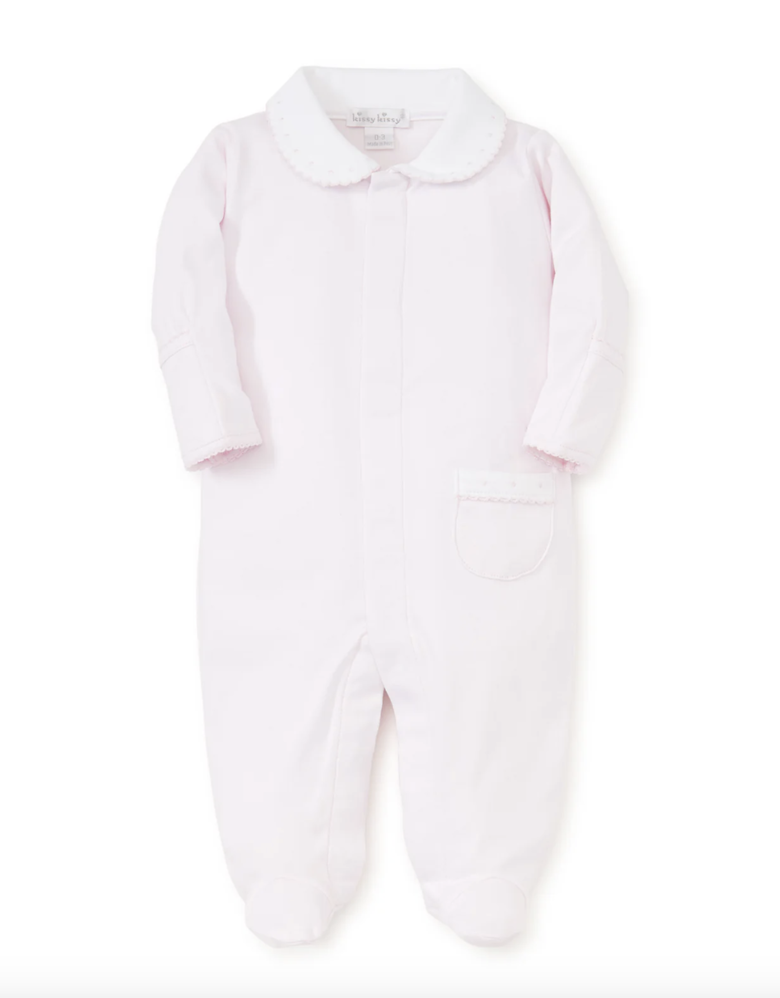 Kissy Kissy Stripe Footie Collar Pink 6-9 mo xx