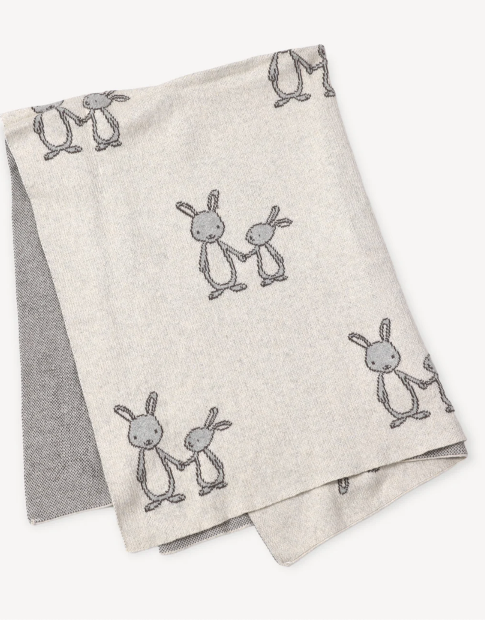 Viverano Organics Bunny - Organic Cotton Jacquard Knit Baby Blanket