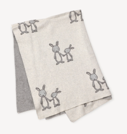 Viverano Organics Bunny - Organic Cotton Jacquard Knit Baby Blanket
