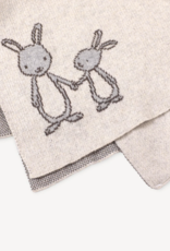 Viverano Organics Bunny - Organic Cotton Jacquard Knit Baby Blanket