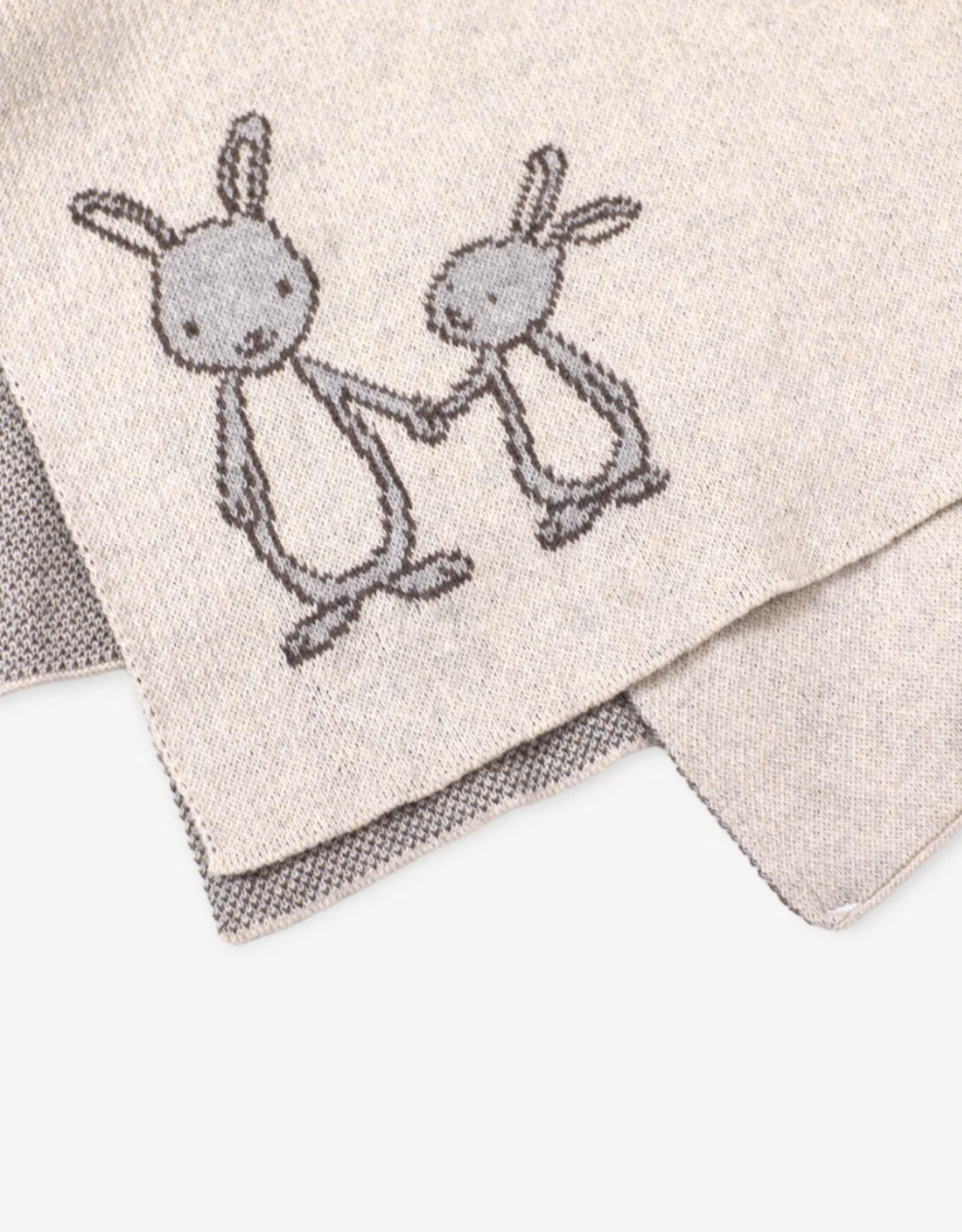 Viverano Organics Bunny - Organic Cotton Jacquard Knit Baby Blanket
