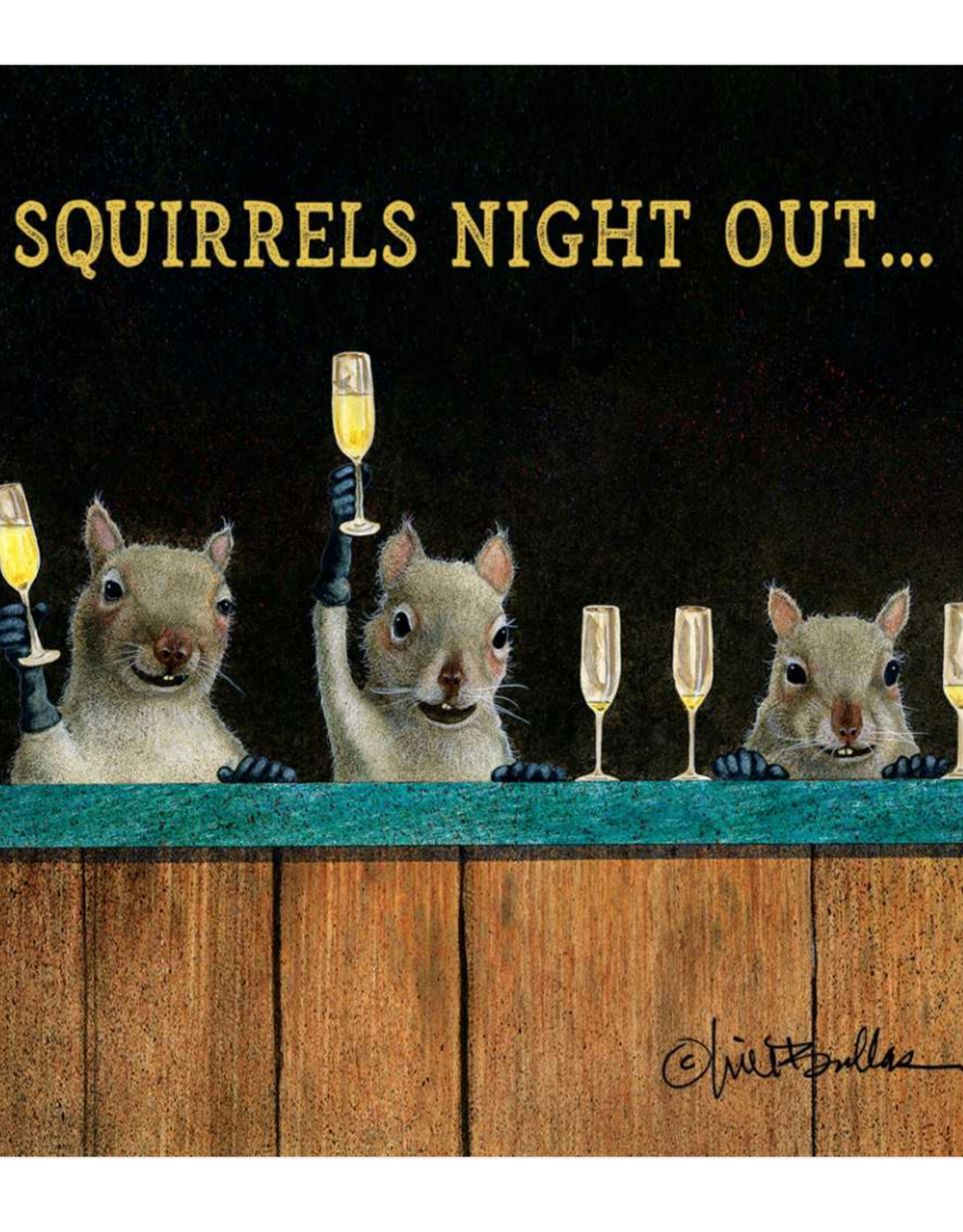 Paperproducts Design Squirrels  Night Out Beverage Napkin