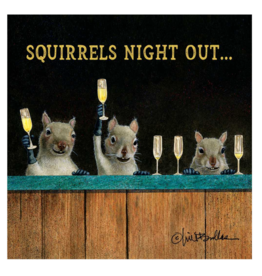 Paperproducts Design Squirrels  Night Out Beverage Napkin