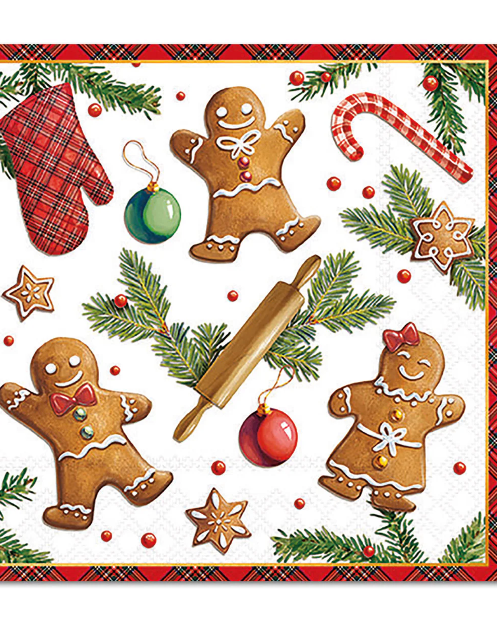 Paperproducts Design Gingerbread Cookies Beverage Napkins