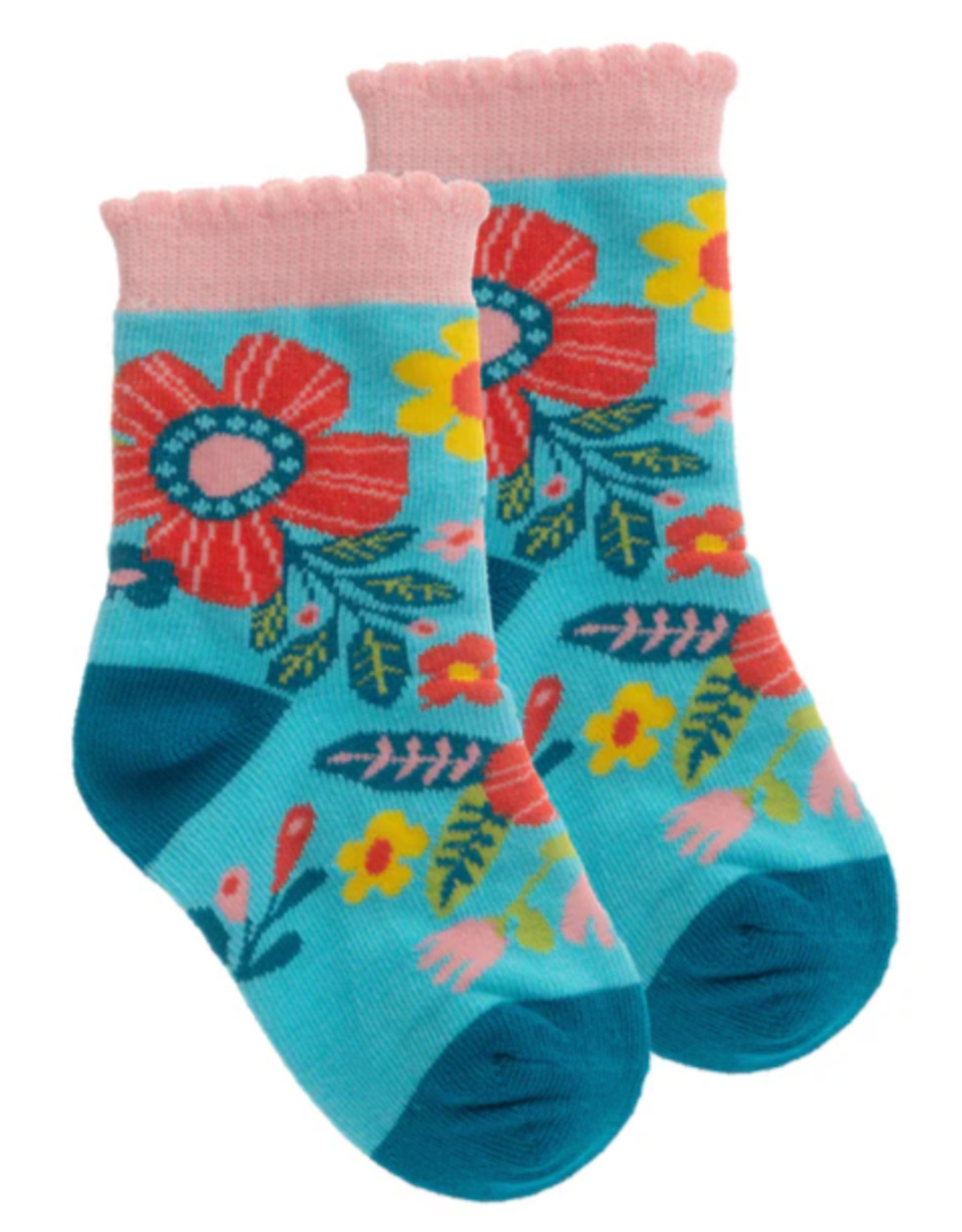 Stephen Joseph Turquoise Floral Socks