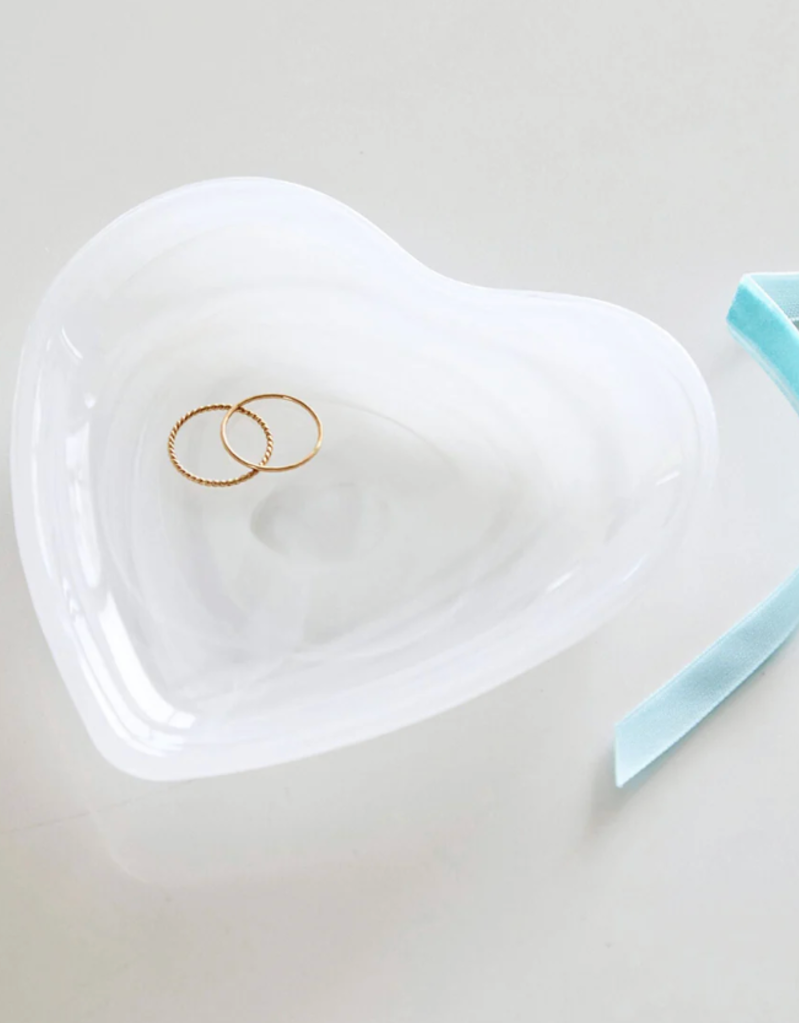 Mariposa Alabaster White Heart Plate