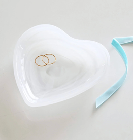Mariposa Alabaster White Heart Plate