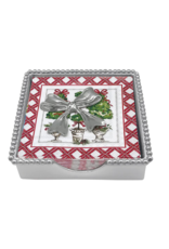 Mariposa Christmas Topiary Bow Beaded Napkin Box