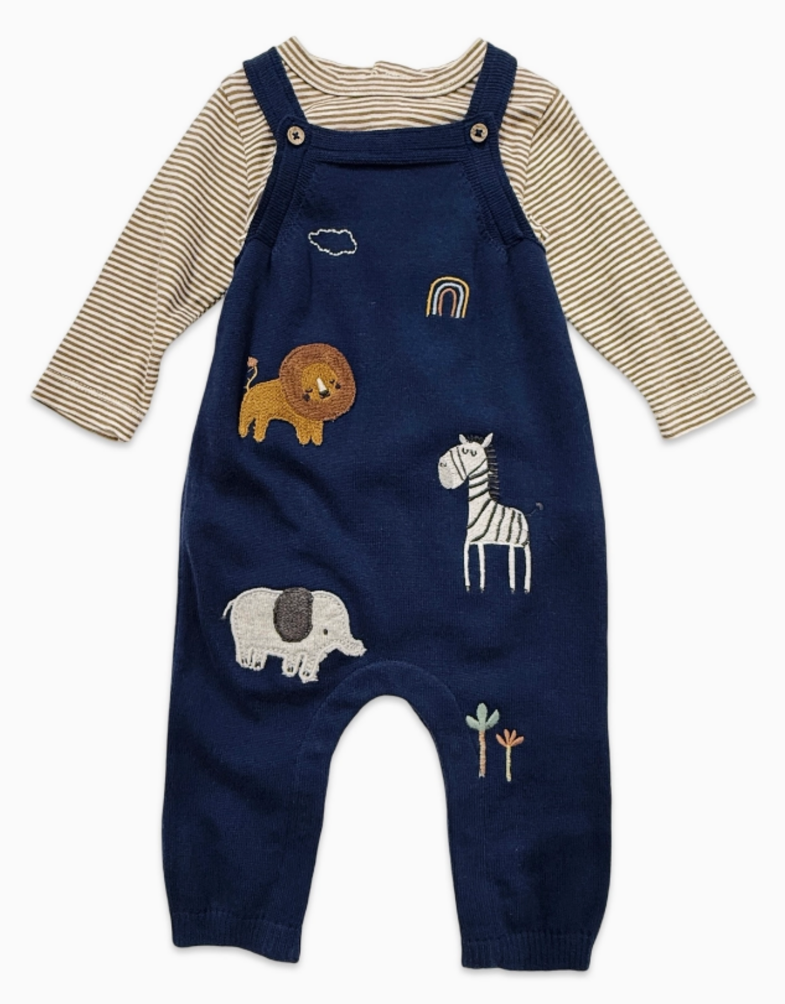 Viverano Organics Elephant Zebra Overall & Bodysuit