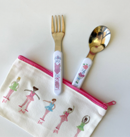 Dishique Ballet Themed Kids Fork & Spoon Utensil Set xx
