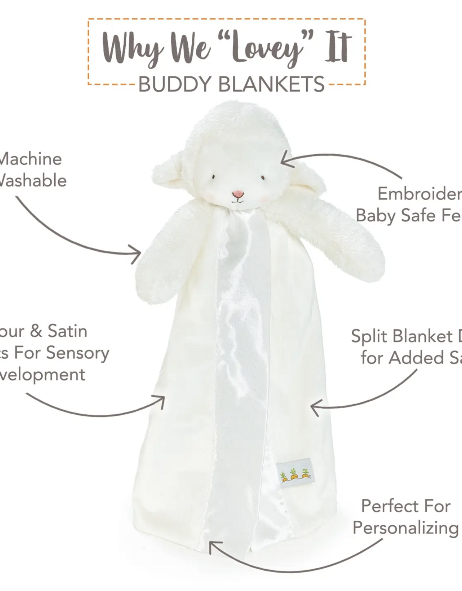 Bunnies by the Bay Buddy Blanket (SIMPLE) Kiddo Lamb