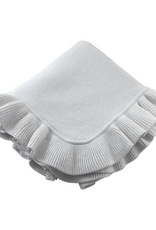 A Soft Idea White Cotton Ruffle Baby Blanket