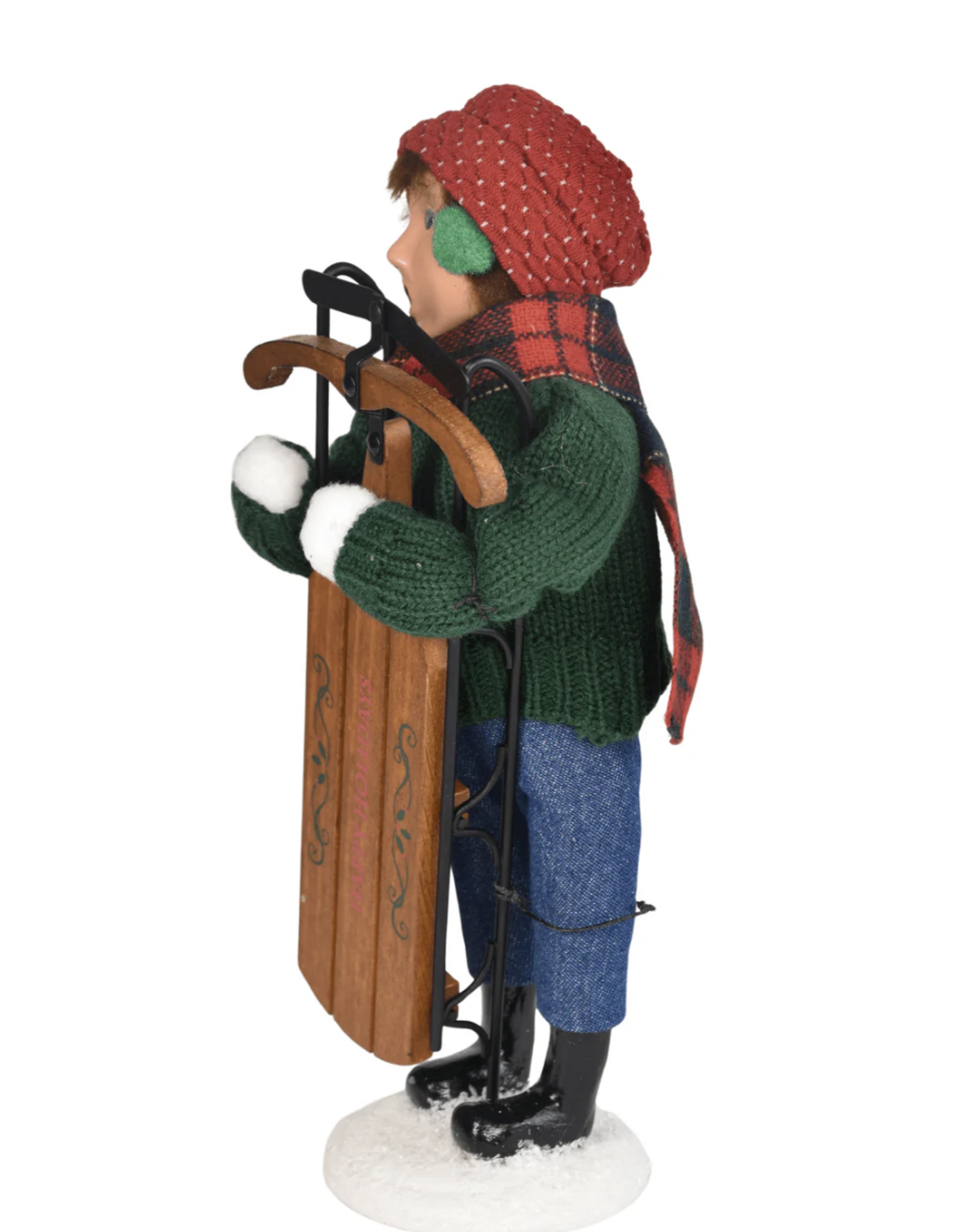 Byer's Choice Sledding Boy