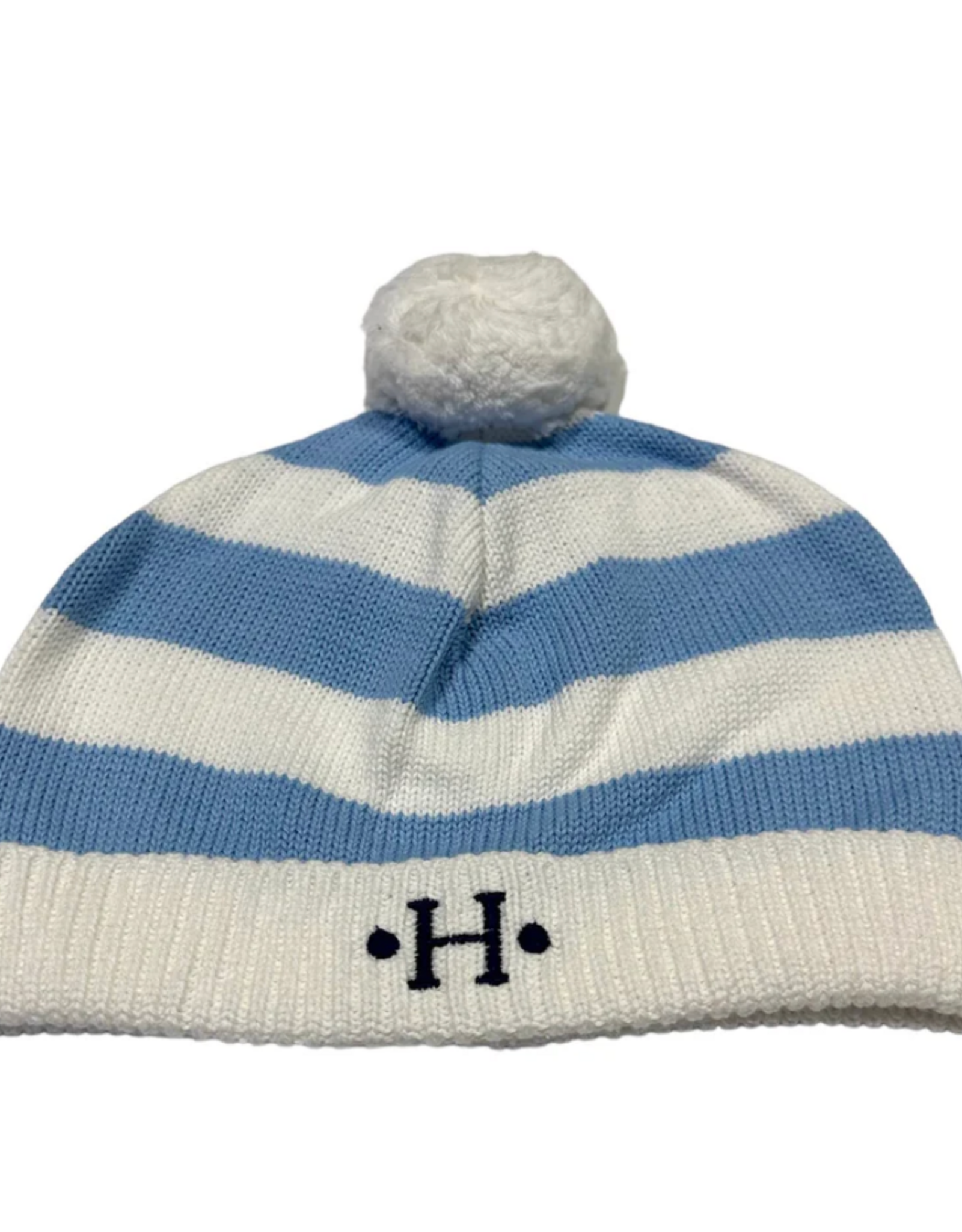 A Soft Idea Blue Stripe Hat w/pompom