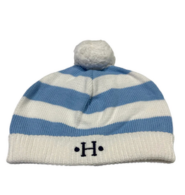 A Soft Idea Blue Stripe Hat w/pompom