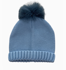 A Soft Idea Light Blue Pom Pom Hat