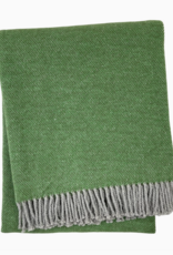 A Soft Idea Throw Pixel Forest Green/grey fringe