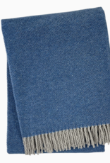 A Soft Idea Throw Pixel Cobalt w/grey fringe