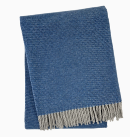 A Soft Idea Throw Pixel Cobalt w/grey fringe