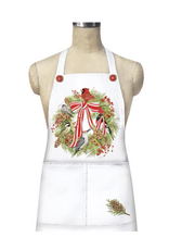 Mary Lake Thompson Apron Winter Bird Wreath Mary Lake Thompson Apron Winter Bird Wreath