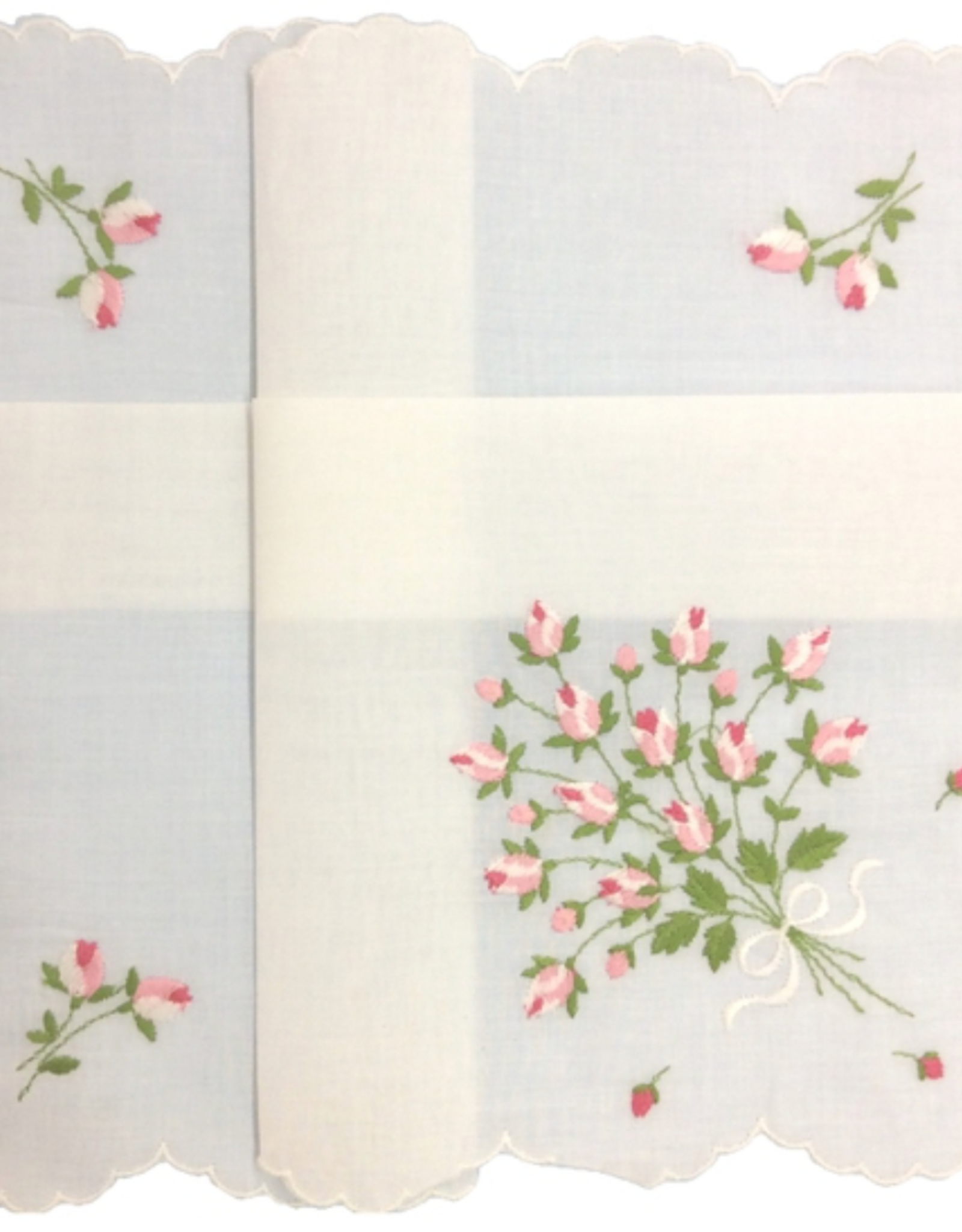 Hankie Swiss Rose Embroidery