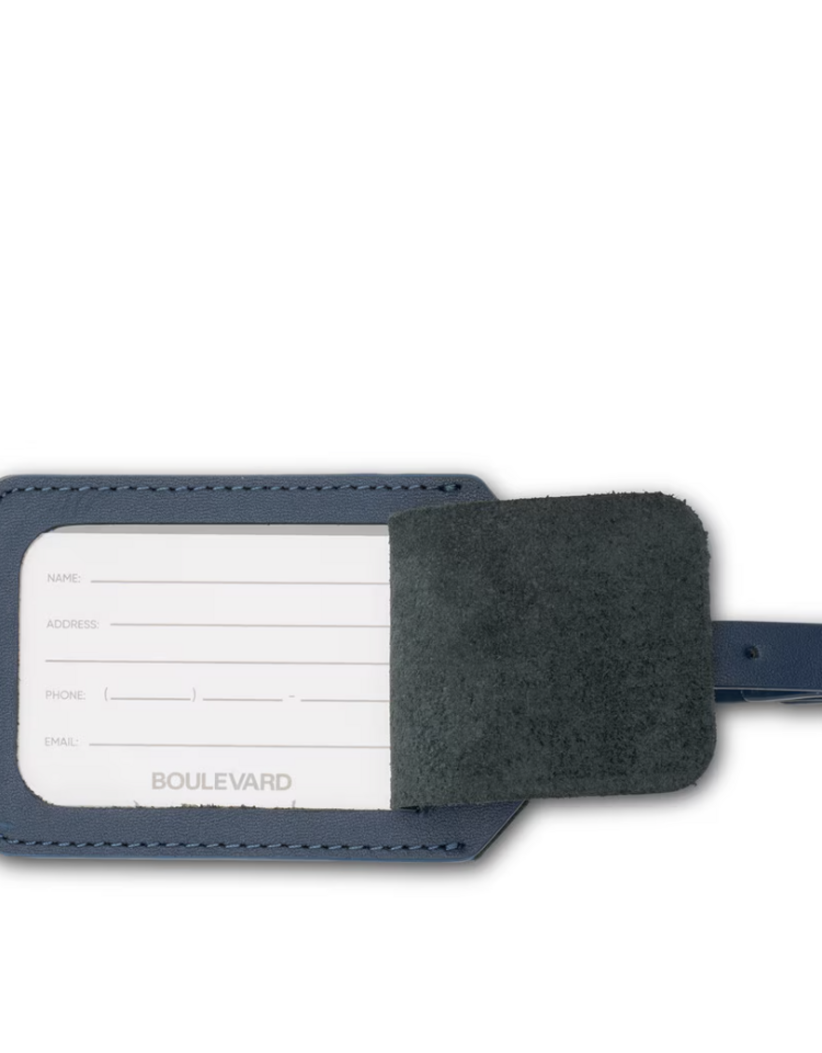 Boulevard James Leather Luggage Tag Indigo xx