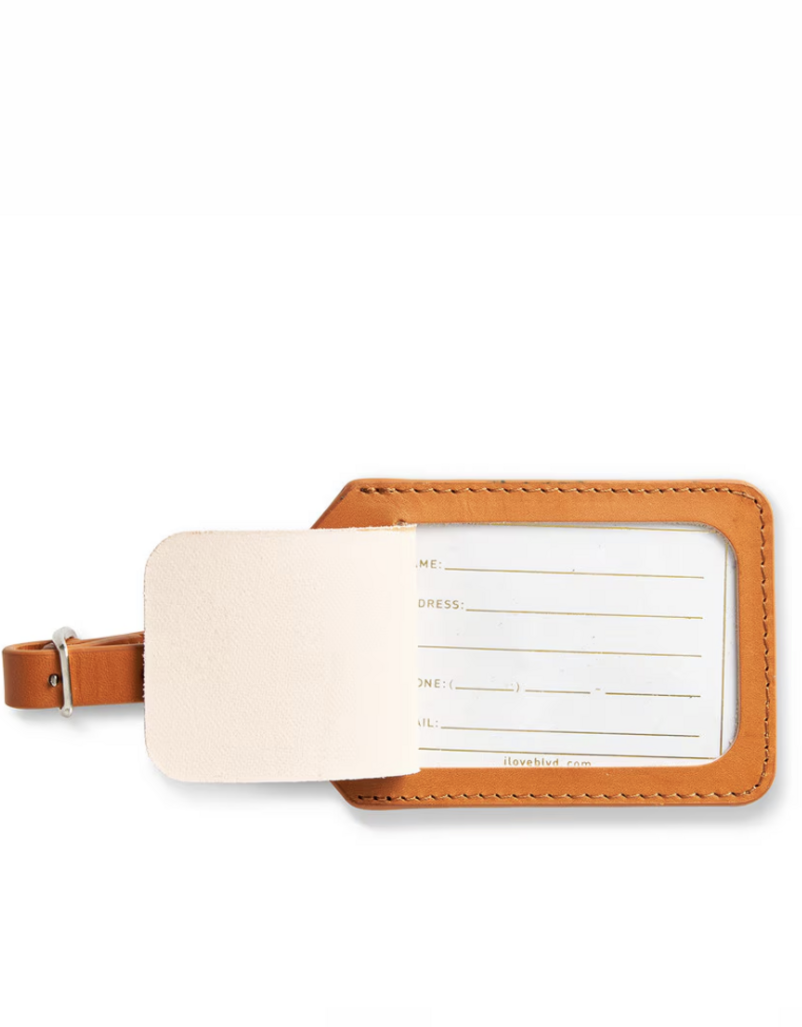 Boulevard James Leather Luggage Tag Tan xx