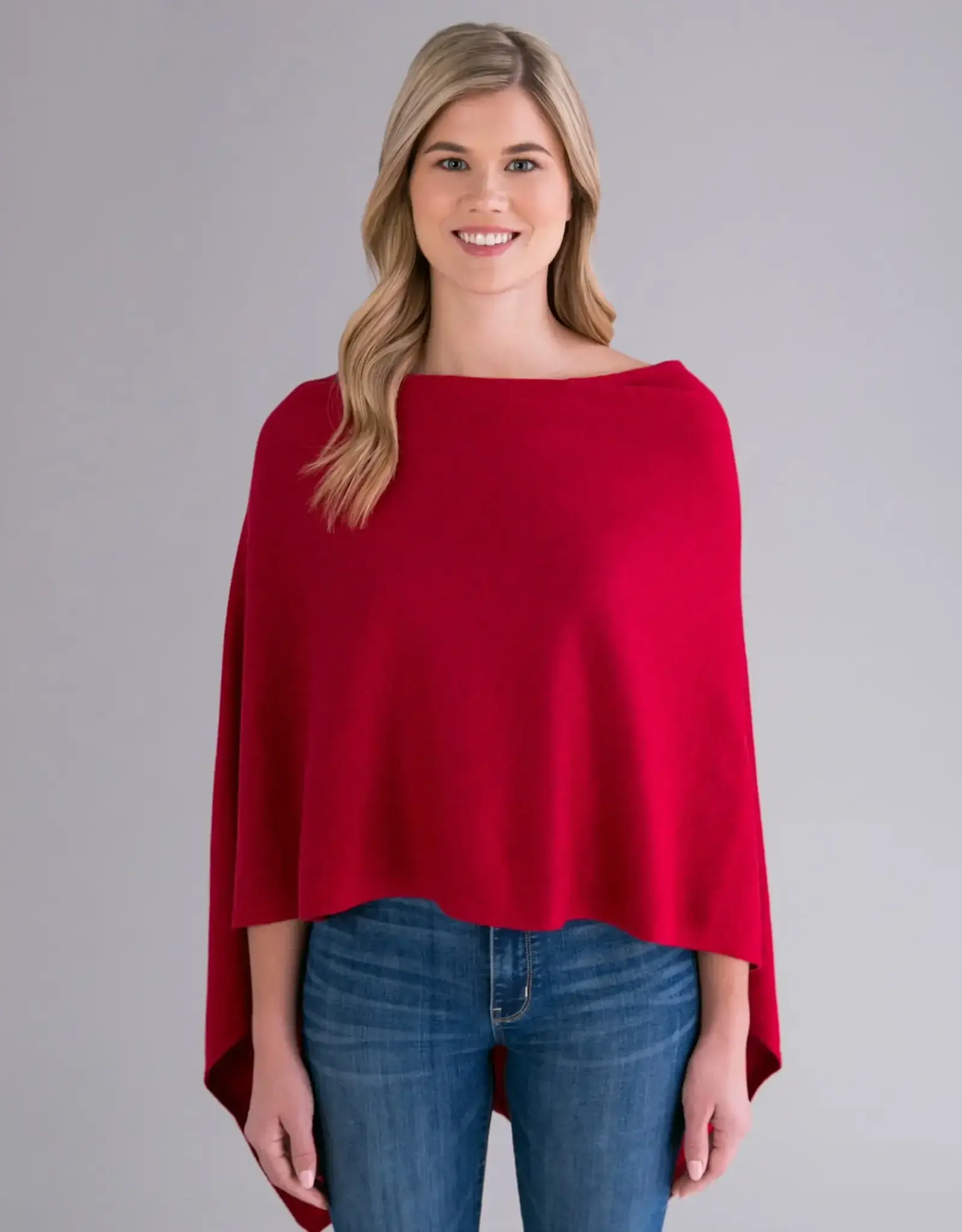 Alashan Cashmere Co. Cotton Cashmere Topper Cardinal