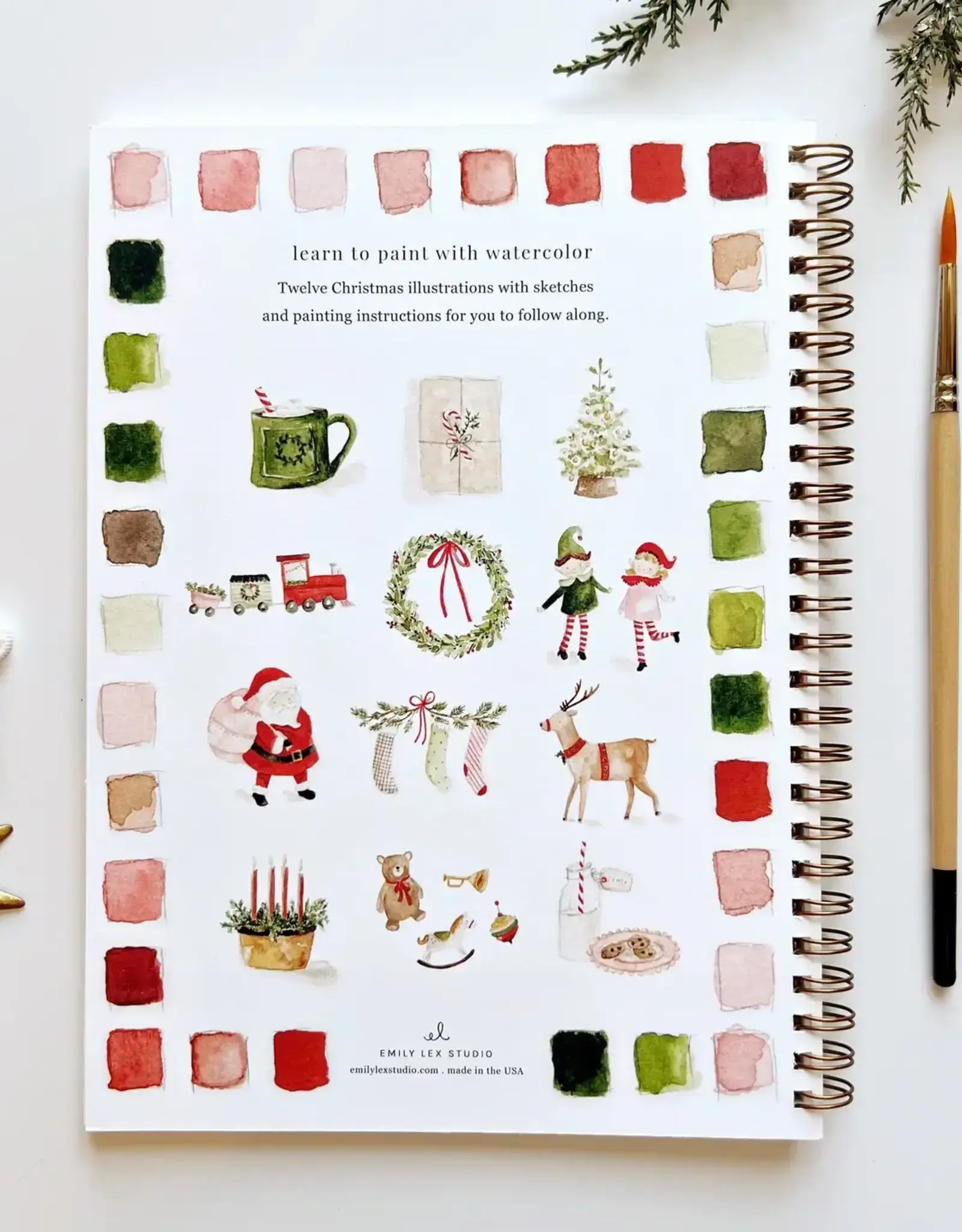 Emily Lex Studio Christmas Watercolor Workbook