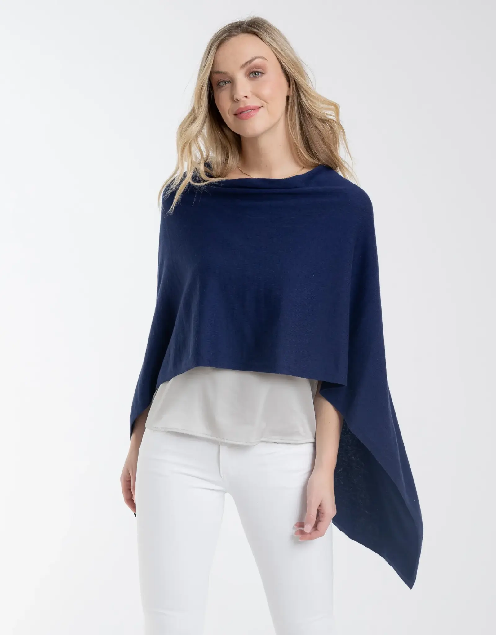 Alashan Cashmere Co. Mountain Blue Cotton Cashmere Topper