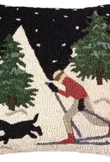 Chandler Four Corners Pillow Night Skiing w/DogWinter 18x18