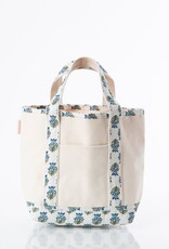 CB Station Block Print Open Top Tote Aqua