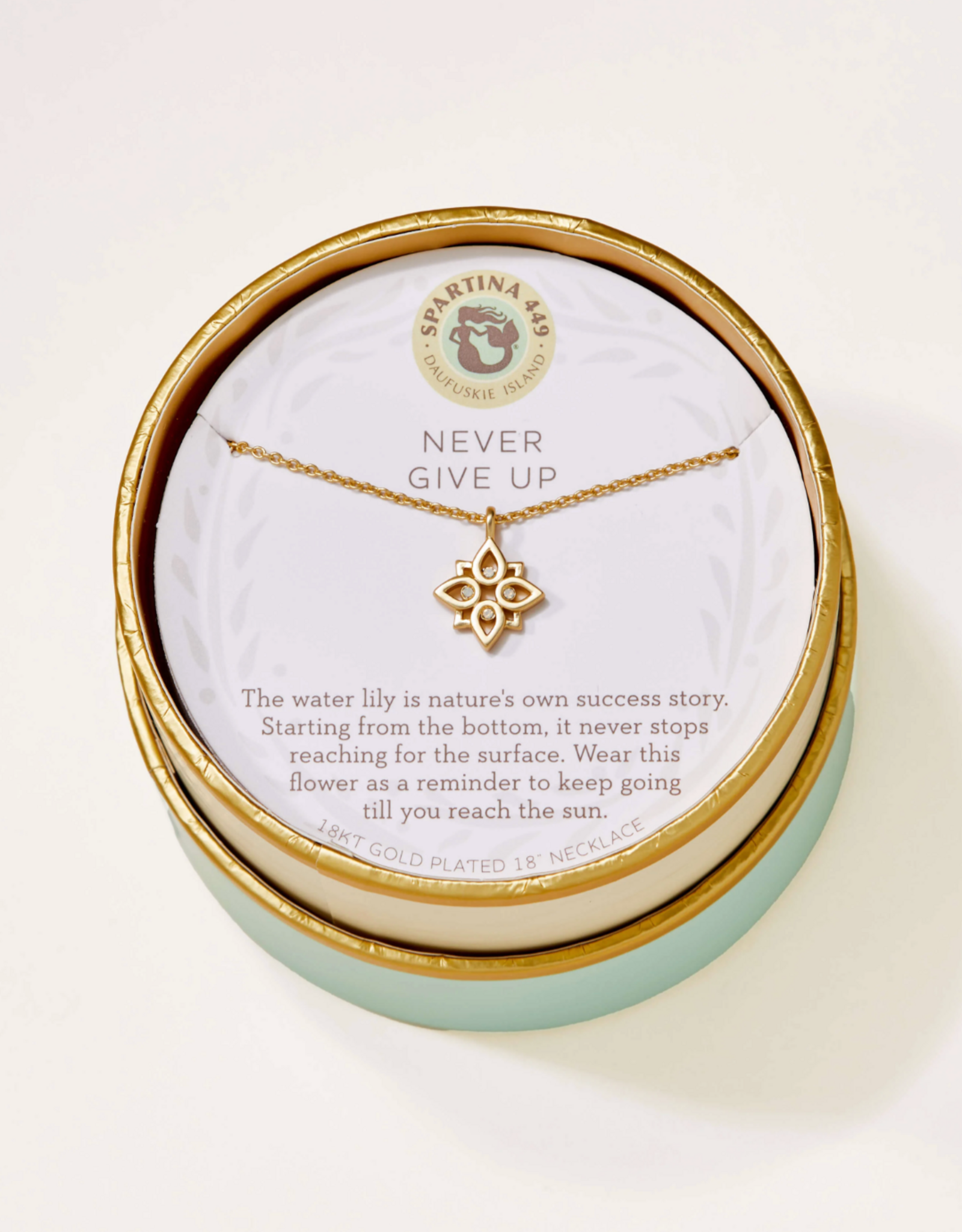 Spartina Never Give Up Necklace SLV Gold