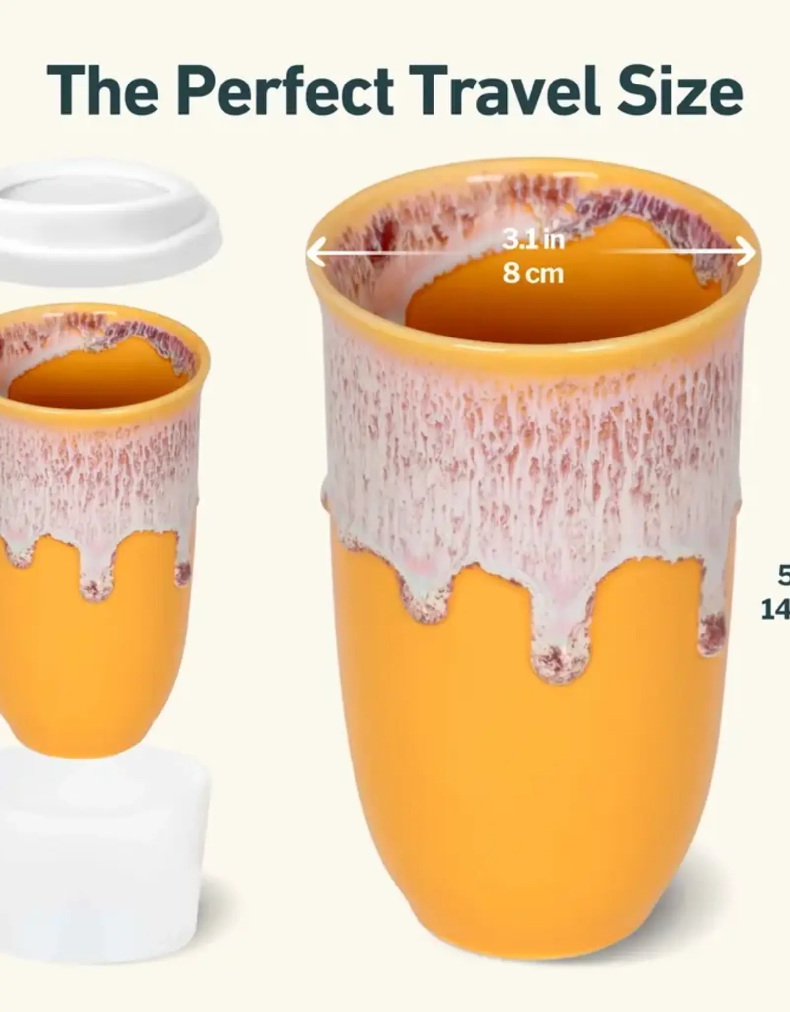 Nova Ceramics Grapefruit Ceramic Travel Mug