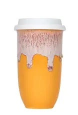 Nova Ceramics Grapefruit Ceramic Travel Mug