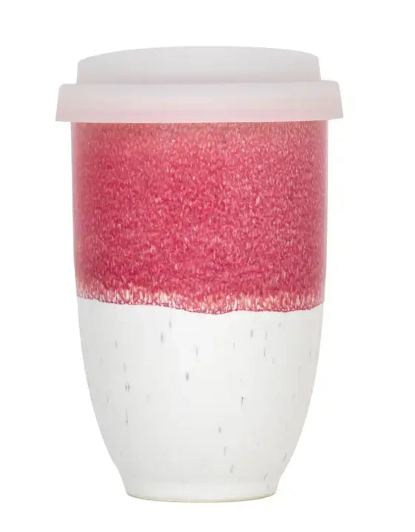 Nova Ceramics Coral Pink Ceramic Travel Mug 12oz