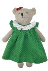 Zubels Bear Doll w/Green Dot Dress 12"
