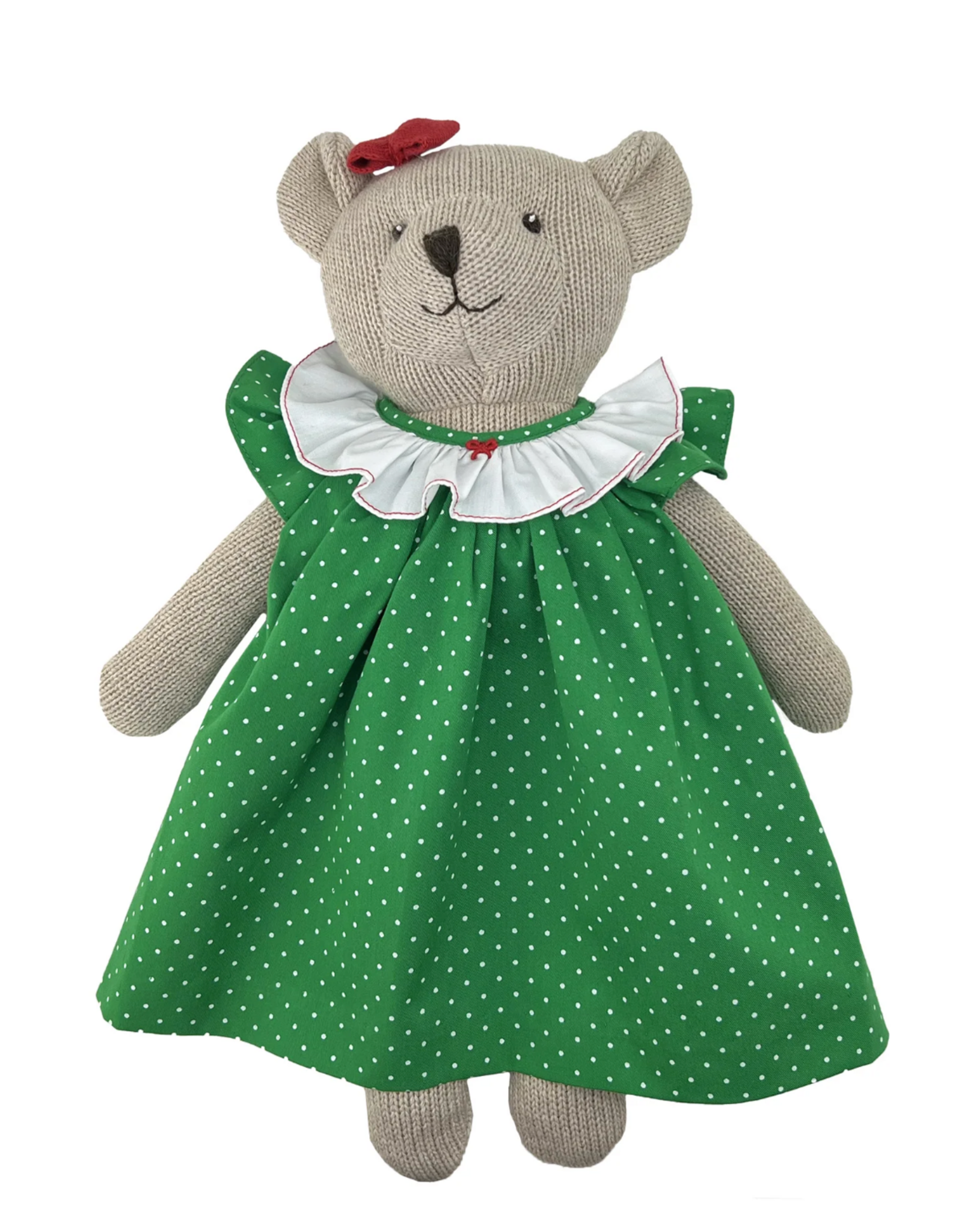 Zubels Bear Doll w/Green Dot Dress 12"