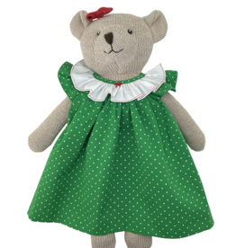 Zubels Bear Doll w/Green Dot Dress 12"