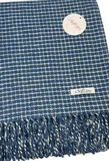 A Soft Idea Throw Small Check Denim/Cream