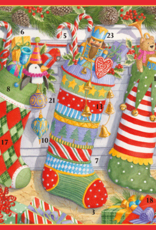 Caspari Stockings on the Mantel Advent Card