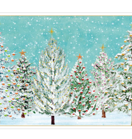 Caspari Snow Covered Trees Christmas Cards