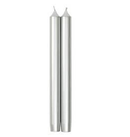 Caspari Silver Duet Candles Pair