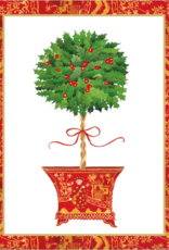 Caspari Holly Topiary Boxed Christmas Cards