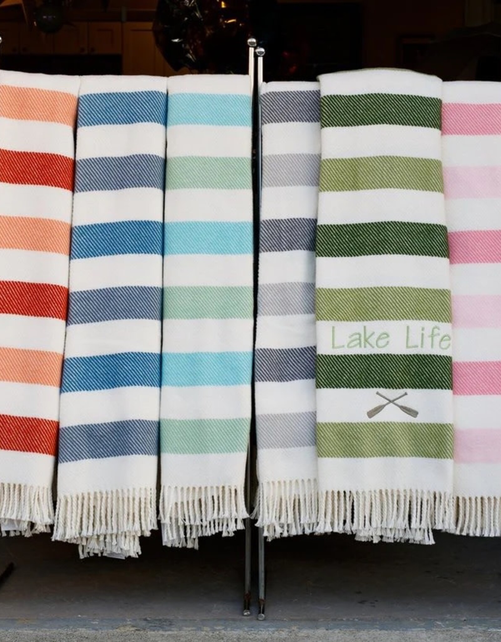 A Soft Idea Throw Sweet Stripes Corals xx